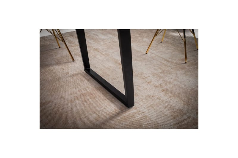 Spisebord Wohnling Massivt træ med trækanter rektangulært landstil Sort, Vinklet, 160x80 cm - Sort, Vinklet, 160x80 cm - Møbler - Borde - Spisebordssæt