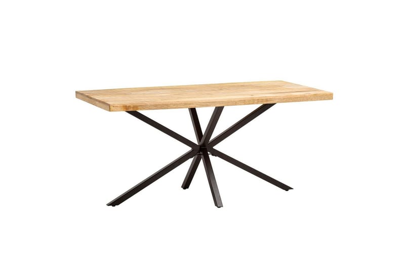 Spisebord Wohnling massivt træ metal korsbase, industriel look 180x90 cm - 180x90 cm - Møbler - Borde - Spisebordssæt
