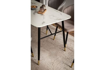 Spisebord Wohnling Moderne stil MDF med metalben med guldtips Marmor, Hvid, 180x90 cm - Marmor, Hvid, 180x90 cm - Møbler - Borde - Spisebord og køkkenbord