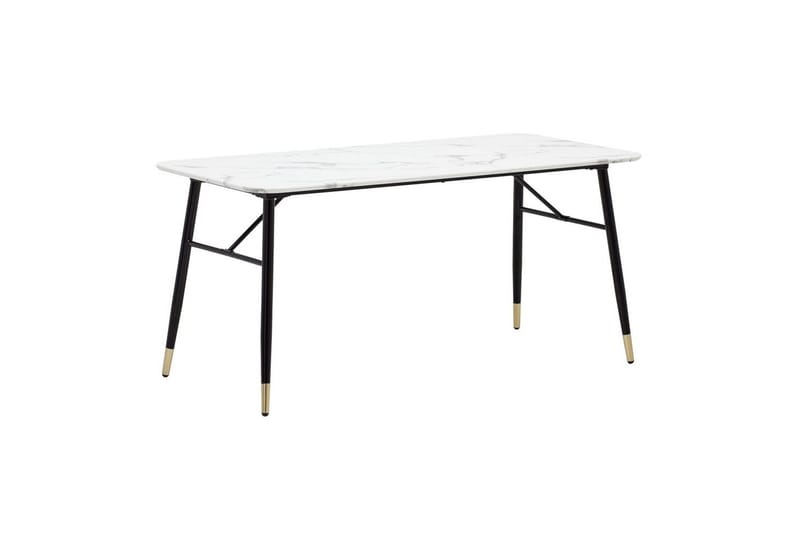 Spisebord Wohnling Moderne stil MDF med metalben med guldtips Marmor, Hvid, 180x90 cm - Marmor, Hvid, 180x90 cm - Møbler - Borde - Spisebordssæt