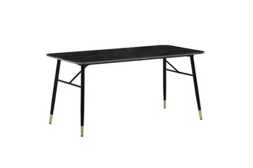 Spisebord Wohnling Moderne stil MDF med metalben med guldtips Marmor, Sort, 120x60 cm