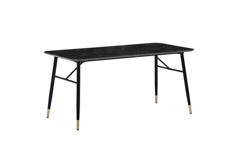 Spisebord Wohnling Moderne stil MDF med metalben med guldtips Marmor, Sort, 180x90 cm, Marmor, Sort, 180x90 cm
