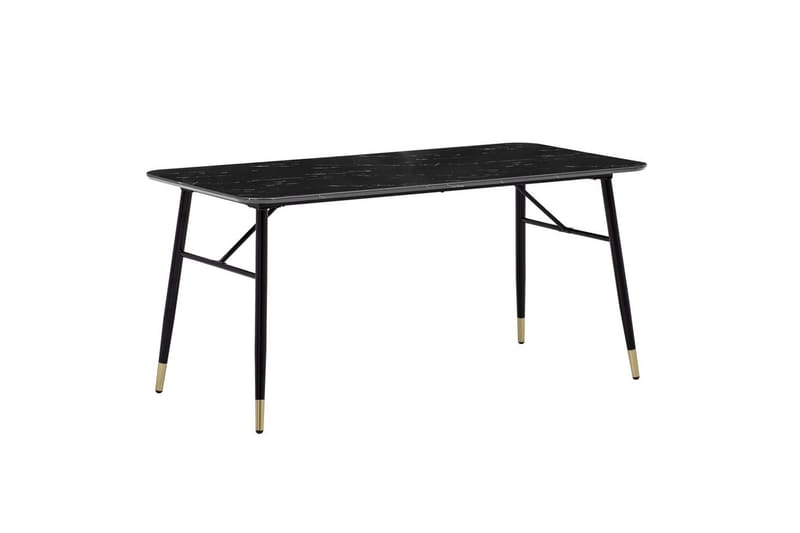 Spisebord Wohnling Moderne stil MDF med metalben med guldtips Marmor, Sort, 200x90 cm - Marmor, Sort, 200x90 cm - Møbler - Borde - Spisebordssæt