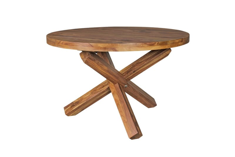 Spisebord Wohnling Rund 120 cm massivt træ landhusstil Rose træ - Rose træ - Møbler - Borde - Spisebord og køkkenbord
