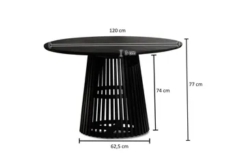 Spisebord Wohnling Rund 120 cm massivt træ loftstil - Møbler - Borde - Spisebord og køkkenbord
