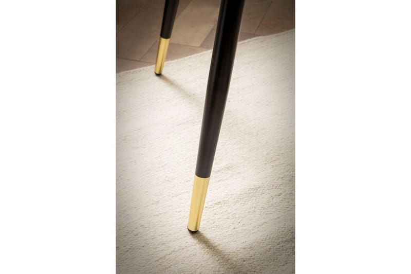 Spisebord Wohnling Rund 75 cm marmorlook moderne med gyldne spidse ben Marmor, Sort - Marmor, Sort - Møbler - Borde - Spisebord og køkkenbord