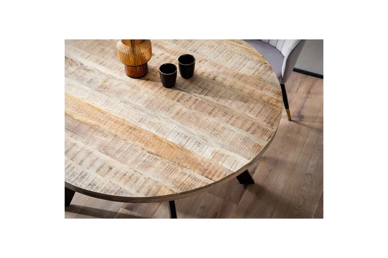 Spisebord Wohnling rundt massivt træ moderne landlig stil 120 cm - 120 cm - Møbler - Borde - Spisebord og køkkenbord