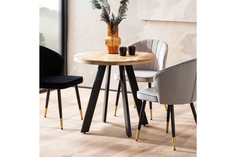 Spisebord Wohnling rundt massivt træ moderne landlig stil 80 cm - 80 cm - Møbler - Borde - Spisebord og køkkenbord