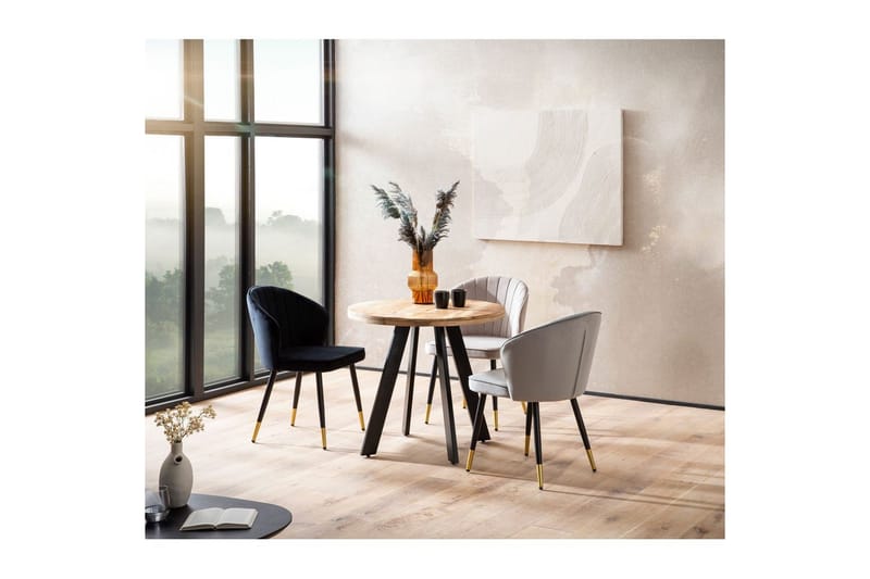 Spisebord Wohnling rundt massivt træ moderne landlig stil 80 cm - 80 cm - Møbler - Borde - Spisebord og køkkenbord