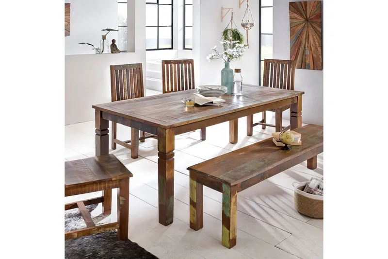 Spisebord Wohnling Solidt træ landlig stil Genbrugt mangotræ, 120x70 cm - Genbrugt mangotræ, 120x70 cm - Møbler - Borde - Spisebord og køkkenbord