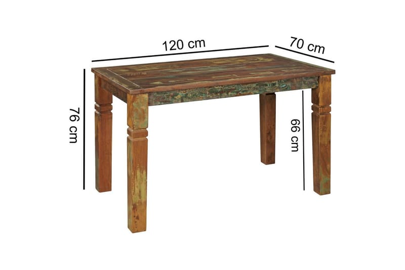 Spisebord Wohnling Solidt træ landlig stil Genbrugt mangotræ, 120x70 cm - Genbrugt mangotræ, 120x70 cm - Møbler - Borde - Spisebord og køkkenbord