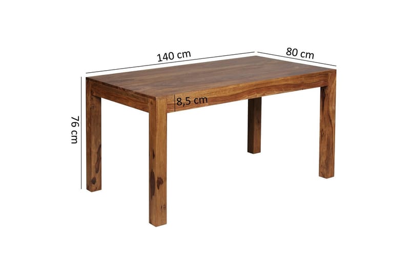 Spisebord Wohnling Solidt træ landlig stil Rose træ, 140x80 cm - Rose træ, 140x80 cm - Møbler - Borde - Spisebord og køkkenbord