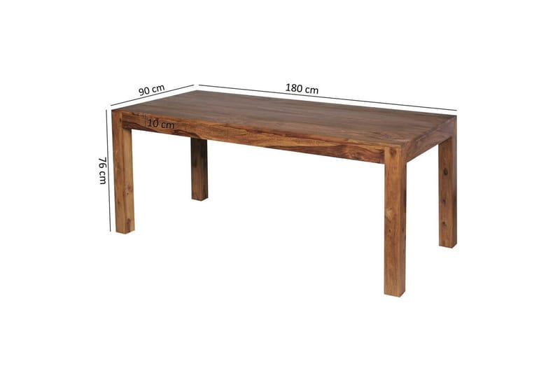 Spisebord Wohnling Solidt træ landlig stil Rose træ, 180x90 cm - Rose træ, 180x90 cm - Møbler - Borde - Spisebord og køkkenbord