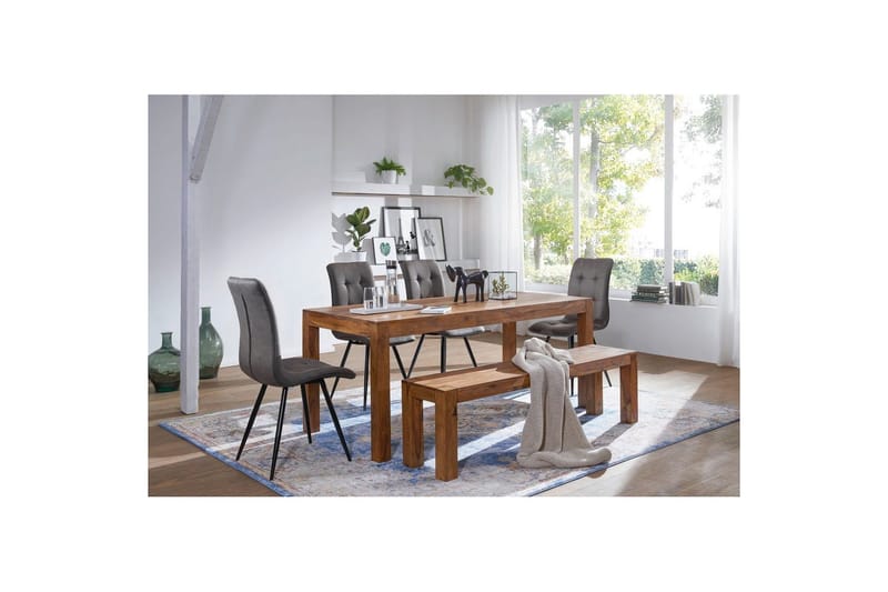 Spisebord Wohnling Solidt træ landlig stil Rose træ, 200x100 cm - Rose træ, 200x100 cm - Møbler - Borde - Spisebord og køkkenbord