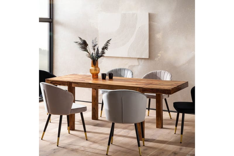 Spisebord Wohnling Solidt træ udvidelig 120-200 cm landlig stil - Møbler - Borde - Spisebordssæt