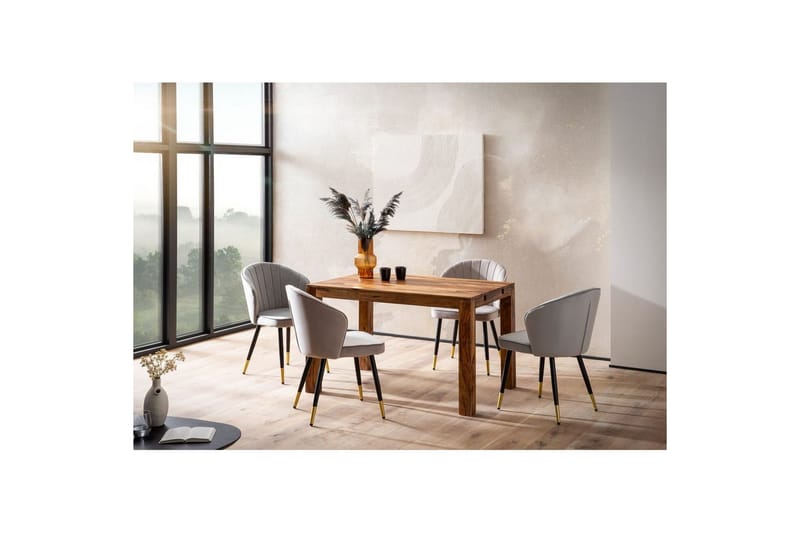 Spisebord Wohnling Solidt træ udvidelig 120-200 cm landlig stil - Møbler - Borde - Spisebordssæt