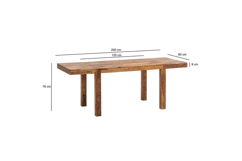 Spisebord Wohnling Solidt træ udvidelig 120-200 cm landlig stil - Møbler - Borde - Spisebordssæt