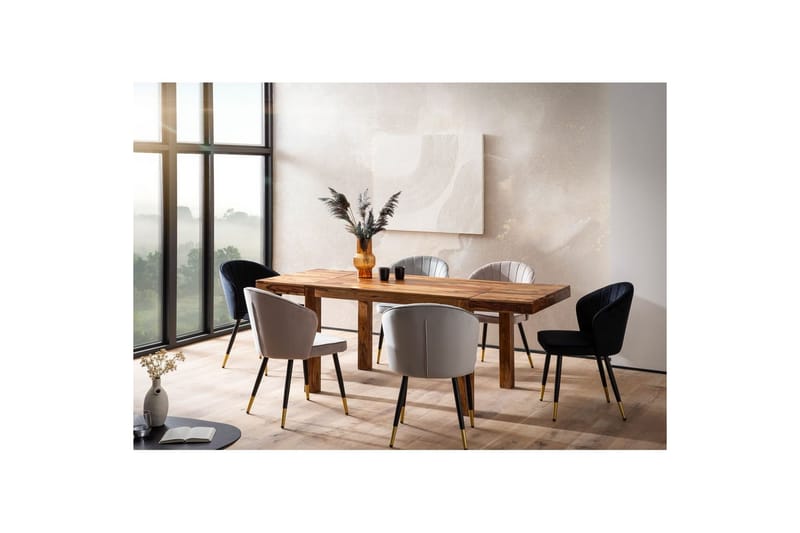 Spisebord Wohnling Solidt træ udvidelig 120-200 cm landlig stil - Møbler - Borde - Spisebordssæt