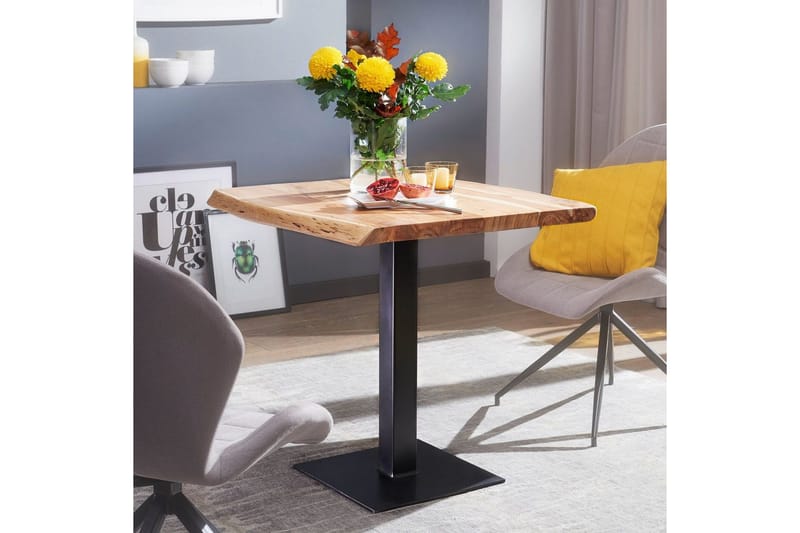 Spisebord Wohnling Trækant massivt træ med massiv metalben industriel - Møbler - Borde - Spisebord og køkkenbord