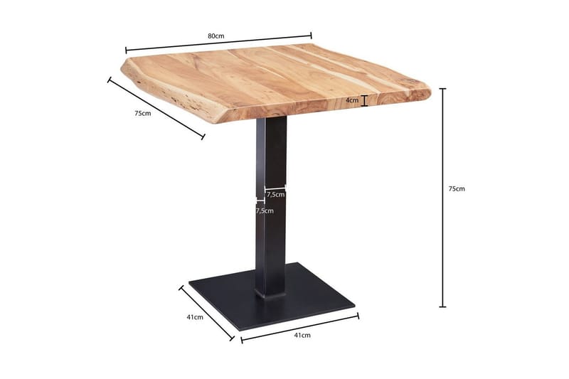 Spisebord Wohnling Trækant massivt træ med massiv metalben industriel - Møbler - Borde - Spisebord og køkkenbord