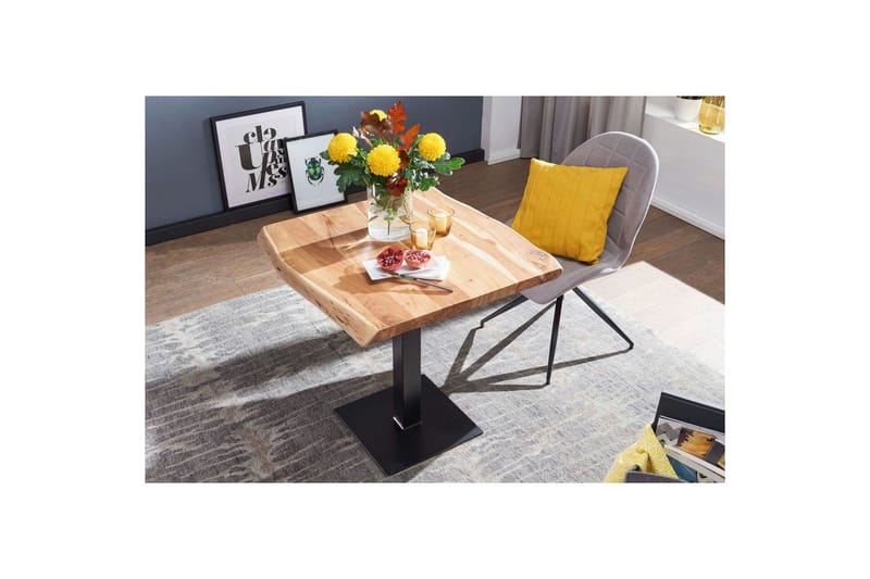 Spisebord Wohnling Trækant massivt træ med massiv metalben industriel - Møbler - Borde - Spisebord og køkkenbord