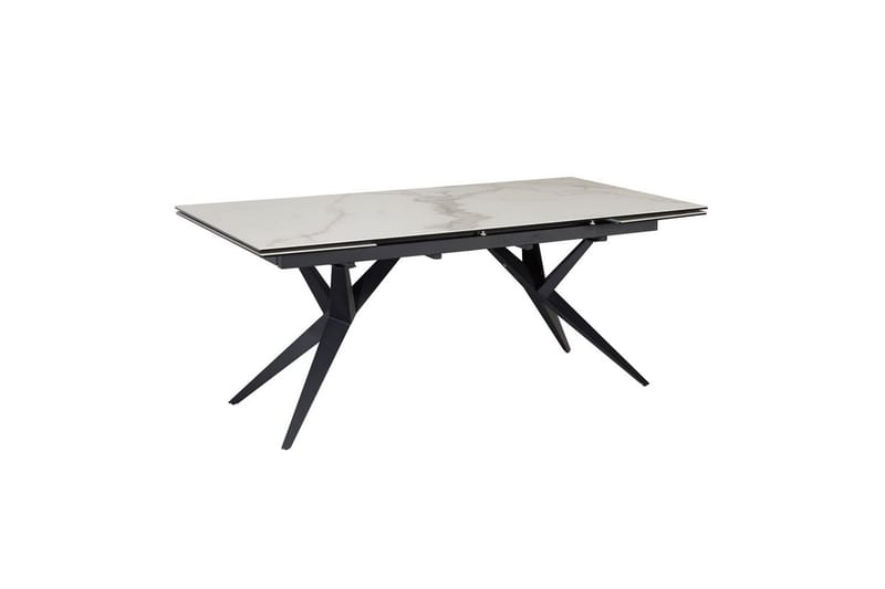 Spisebord Wohnling Udvidelig 180-260 cm keramisk fire ben metalramme Sort, Marmormedhvid - Sort, Marmormedhvid - Møbler - Borde - Spisebord og køkkenbord
