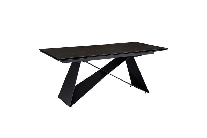 Spisebord Wohnling Udvidelig 180-260 cm keramisk moderne Z-ramme design Sort, Marmorsort - Sort, Marmorsort - Møbler - Borde - Spisebord og køkkenbord
