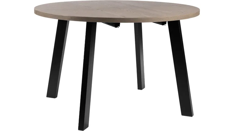 Spisebord Porsvik Ø120 cm inkl. 2 Tillægsplader á 40 cm, Grå