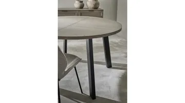 Spisebord Porsvik Ø120 cm inkl. 2 Tillægsplader á 40 cm - Grå - Møbler - Borde - Spisebord og køkkenbord