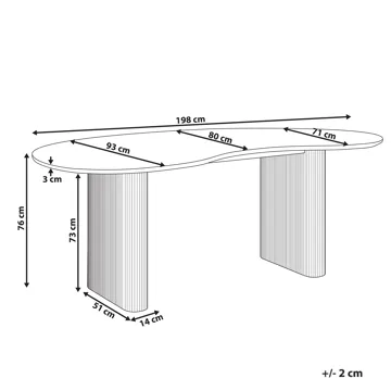 Spisebord Peery 198 cm - Sort - Møbler - Borde - Spisebord og køkkenbord