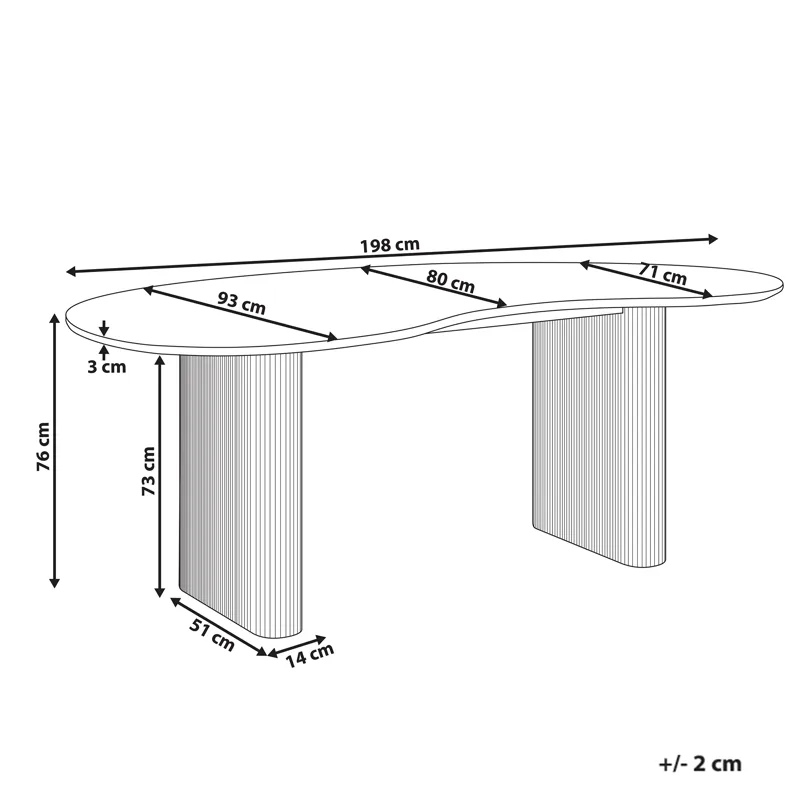 Spisebord Peery 198 cm - Sort - Møbler - Borde - Spisebord og køkkenbord
