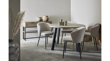 Spisebord Porsvik Ø120 cm inkl. 2 Tillægsplader á 40 cm - Grå - Møbler - Borde - Spisebord og køkkenbord