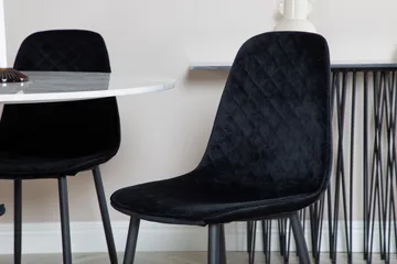 Admira Spisebordssæt 106 cm Rund inkl 4 Ypas Stole - Marmor/Hvid/Sort - Møbler - Borde - Spisebordssæt