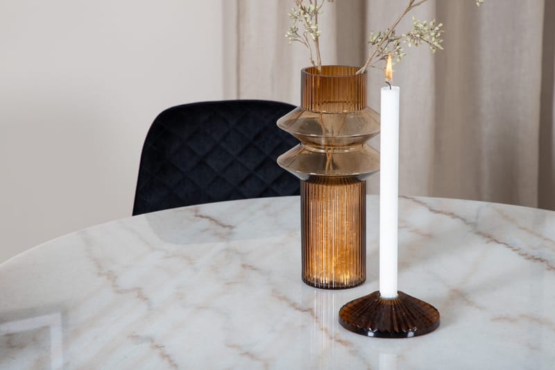 Admira Spisebordssæt 106 cm Rund inkl 4 Ypas Stole - Marmor/Hvid/Sort - Møbler - Borde - Spisebordssæt