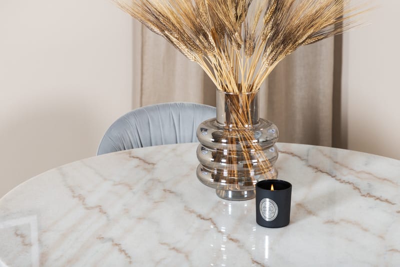 Admira Spisebordssæt 106 cm Rundt Marmor inkl 4 Foyos Stole - Hvid/Sort/Grå - Møbler - Borde - Spisebordssæt