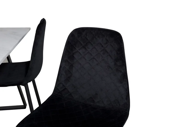 Admira Spisebordssæt 140 cm inkl 4 Ypas Stole - Marmor/Hvid/Sort - Møbler - Borde - Spisebordssæt