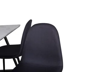 Admira Spisebordssæt 140 cm inkl 4 Ypas Stole - Marmor/Hvid/Sort - Møbler - Borde - Spisebordssæt