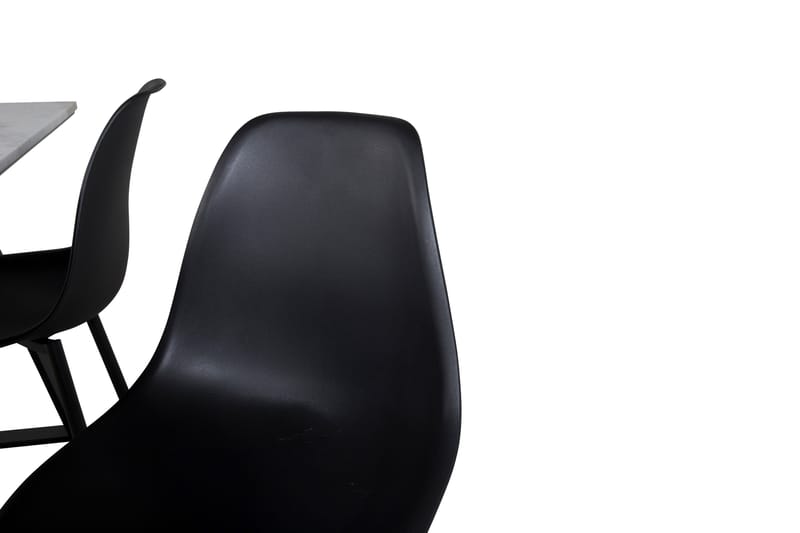 Admira Spisebordssæt 140 cm inkl 4 Ypas Stole - Marmor/Hvid/Sort - Møbler - Borde - Spisebordssæt