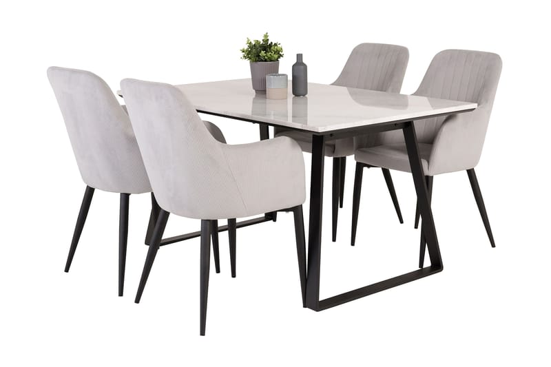 Admira Spisebordssæt med 4 Caspien Spisebordsstol - Spisebordssæt