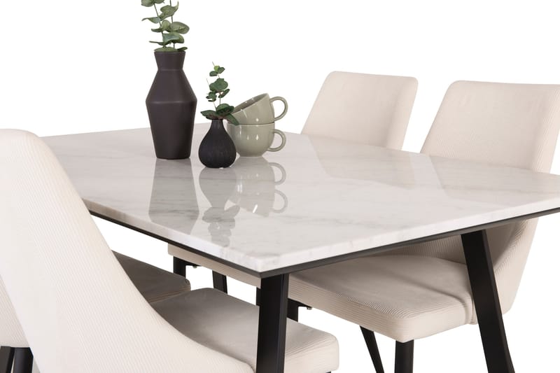 Admira Spisebordssæt med 4 Ludde Spisebordsstol - Møbler - Borde - Spisebordssæt