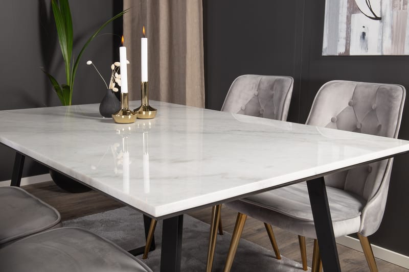 Admira Spisebordssæt med 4 Valera Lyx velourstol - Møbler - Borde - Spisebordssæt