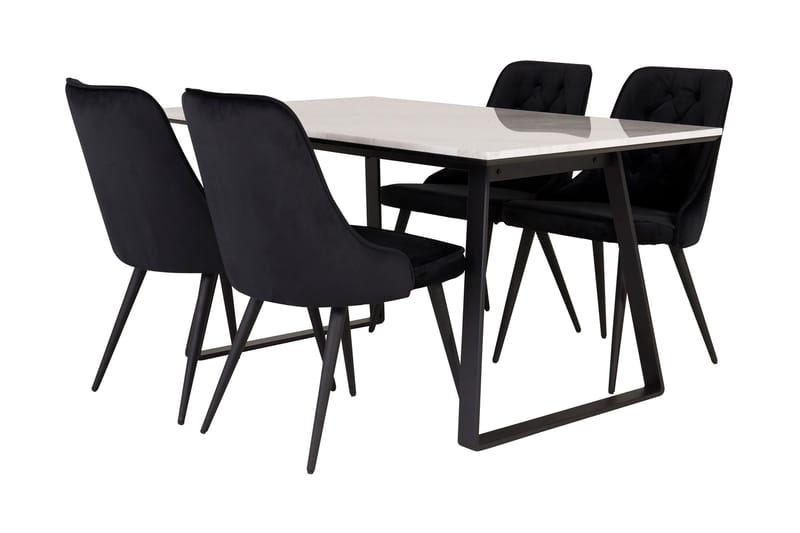 Admira Spisebordssæt med 4 Valera Lyx velourstol, undefined