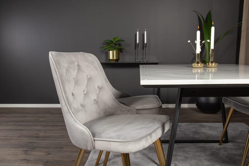 Admira Spisebordssæt med 4 Valera Lyx velourstol - Møbler - Borde - Spisebordssæt