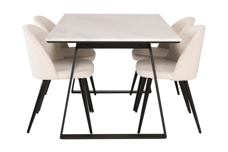 Admira Spisebordssæt med 4 Valera Spisebordsstol Manchester - Møbler - Borde - Spisebordssæt