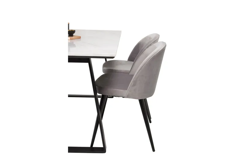 Admira Spisebordssæt med 4 Valerie Køkkenstol Velour - Møbler - Borde - Spisebordssæt