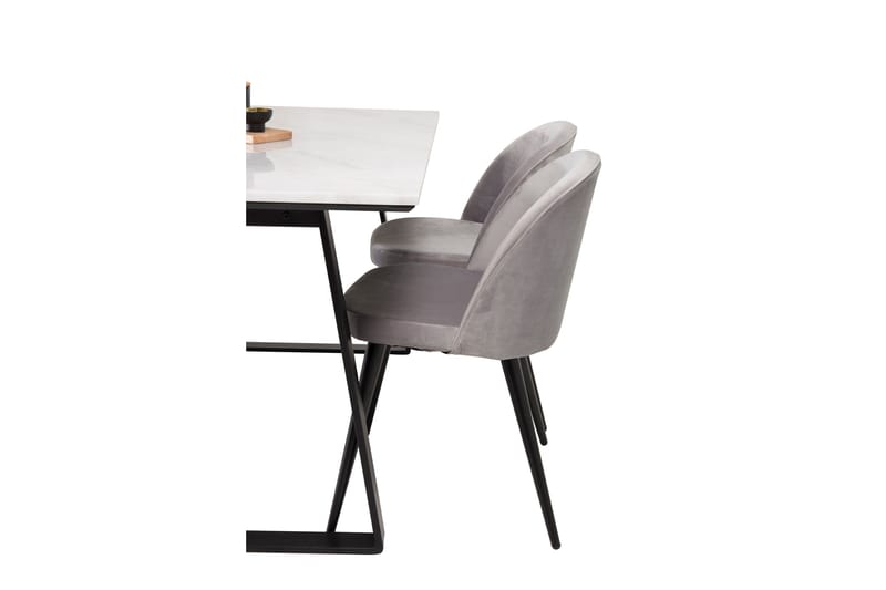 Admira Spisebordssæt med 4 Valerie Køkkenstol Velour - Møbler - Borde - Spisebordssæt