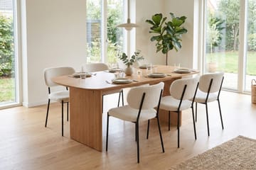 Alma spisegruppe rektangulær 180 cm eg med 6 Gemmiano spisebordsstole - Eg - Møbler - Borde - Spisebordssæt