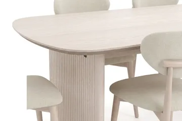 Alma spisegruppe rektangulær 180 cm hvidlaseret med 6 Molly-spisestole - Hvidlaseret - Møbler - Borde - Spisebordssæt