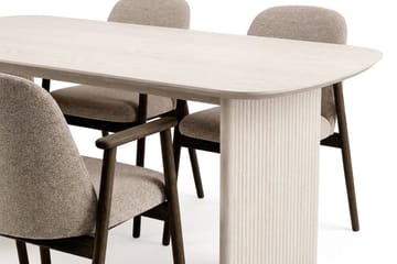 Alma spisegruppe rektangulær 180 cm hvidlaseret med 6 Reciclar spisestole - Hvidlaseret - Møbler - Borde - Spisebordssæt