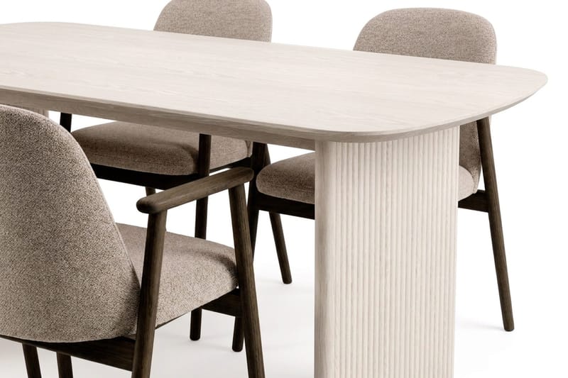 Alma spisegruppe rektangulær 180 cm hvidlaseret med 6 Reciclar spisestole - Hvidlaseret - Møbler - Borde - Spisebordssæt